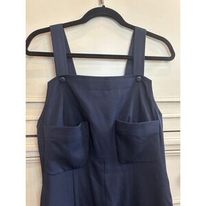 Chanel Vintage 1996 Cruise 4 Pocket Navy Overalls Size 38 Wool Silk Lined